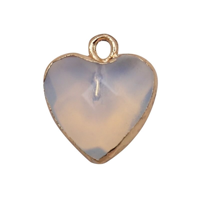 Women Jewelry  12.5mm Small Lovely Heart Pendant Labradorit Aventurine Opal Rose Crystal Quartz Stone Pendant DIY for Necklace - Korvel