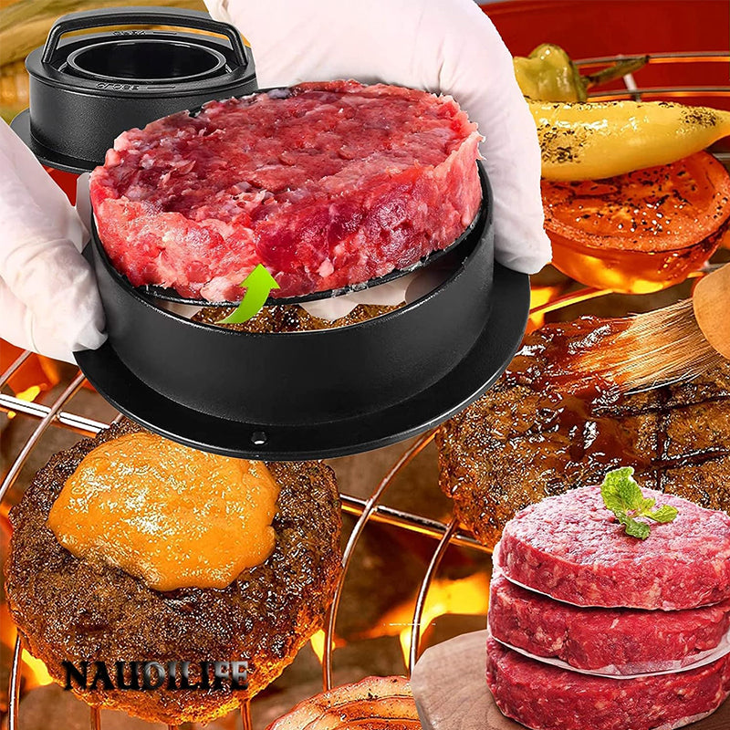 Gadget de cuisine manuel 3 en 1 : Presse à galettes, hamburgers et boulettes de viande