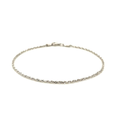 Pulsera de Cuerda Cortada de Diamante de Oro Blanco de 14k - 1.5mm
