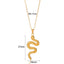 Spirit Snake Pendant Retro Style Personalized Necklace Women's Stainless Steel Gold Plated - Korvel