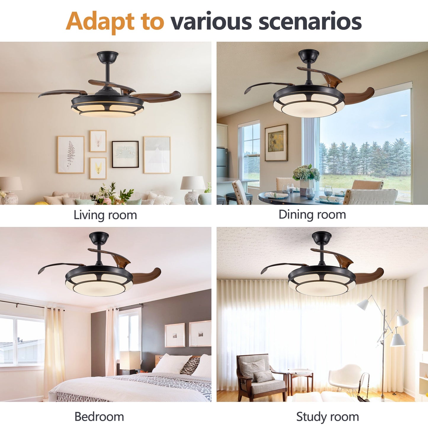 Modern Minimalist Invisible Ceiling Fan Light