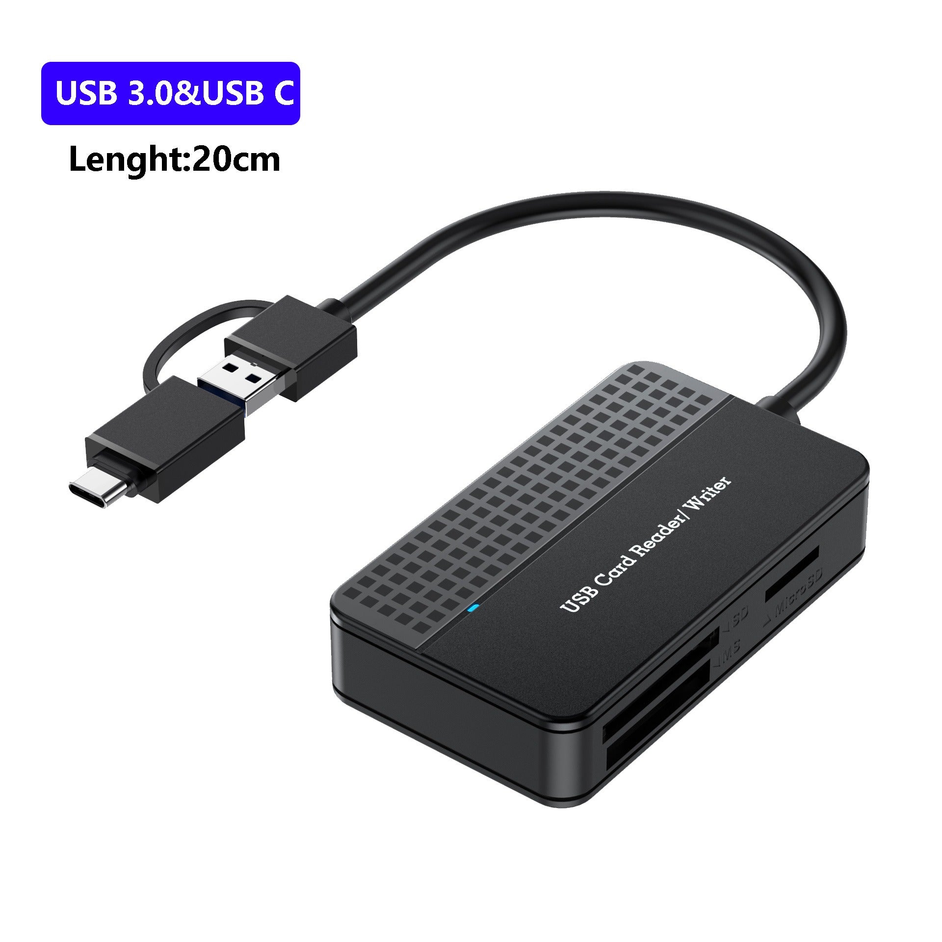 USB 3.0 Four in One USB 3.1 CF SD TF MS Memory Card/DSLR Camera Card Reader Type-c - Korvel