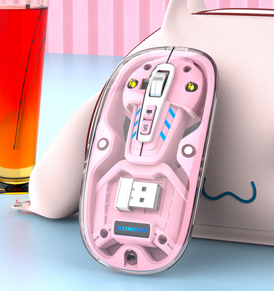 Ratón Transparente Inalámbrico Bluetooth - Doble Modo para Escritorio y Portátil