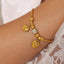 18K Gold-Plated Rhinestone Heart Charm Anklet