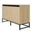 Engraved 3-door side panel with LED, self-service cabinet storage cabinet, modern coffee bar cabinet with adjustable shelf - Korvel