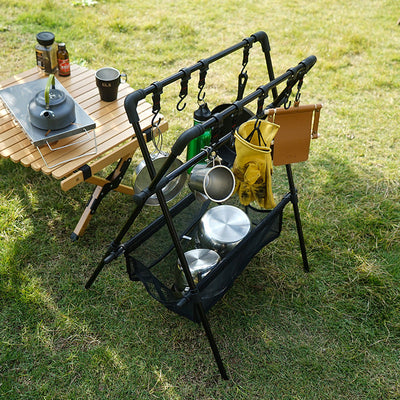 Outdoor camping folding shelf camping car drying rack drying net drying rack storage rack - Korvel