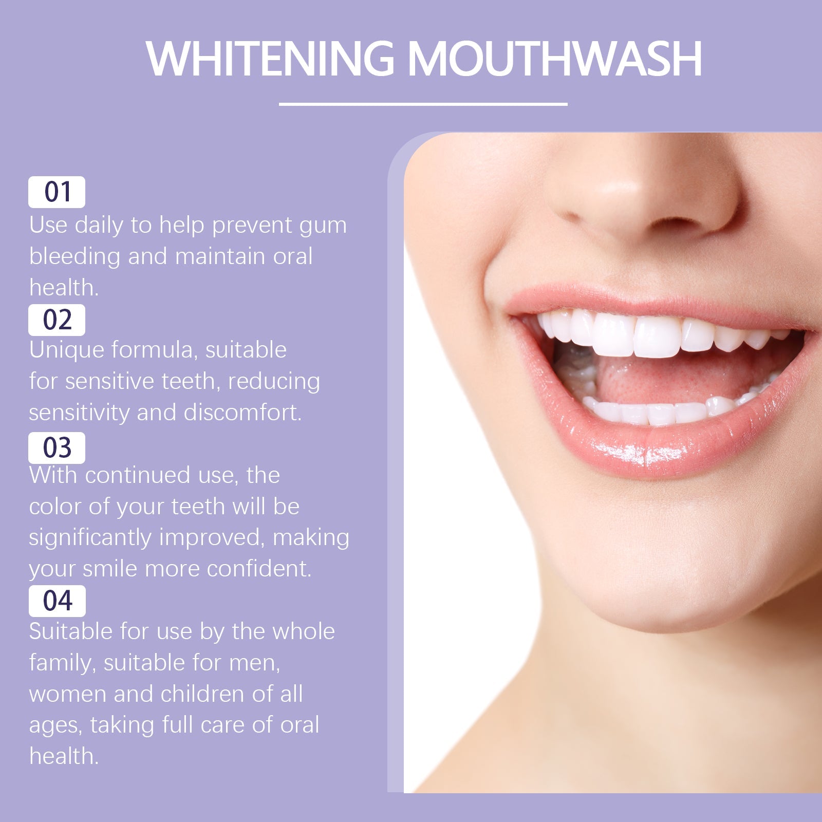 Purple Dental Mouthwash, Gentle Ingredients To Protect Teeth Clean Stains Left Fresh Smell - Korvel