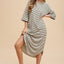 Striped Round Neck Midi Dress - Soft & Stylish Classic Design