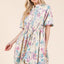 Robe Mini Chemise en Dentelle Florale ÉléGante d'ÉTé