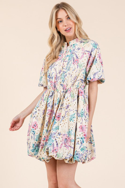 Robe Mini Chemise en Dentelle Florale ÉléGante d'ÉTé