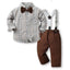 Children's Multi-Color Plaid Long Sleeve Cotton Suit