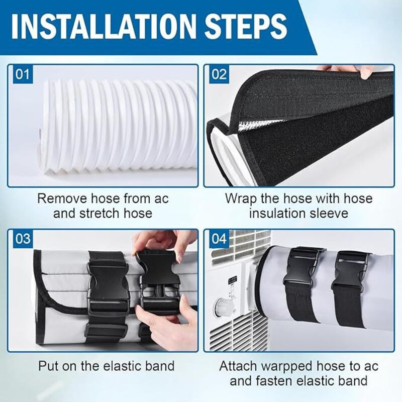 Housse isolante pour tuyau de climatisation premium - Protecteur de conduit réutilisable