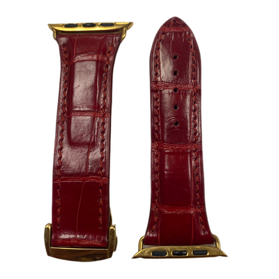 Red Millennial Alligator Apple Watch Band