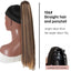 Grab clip ponytail wig female straight hair ponytail mini small grab clip ponytail long straight hair chemical fiber wig high ponytail - Korvel