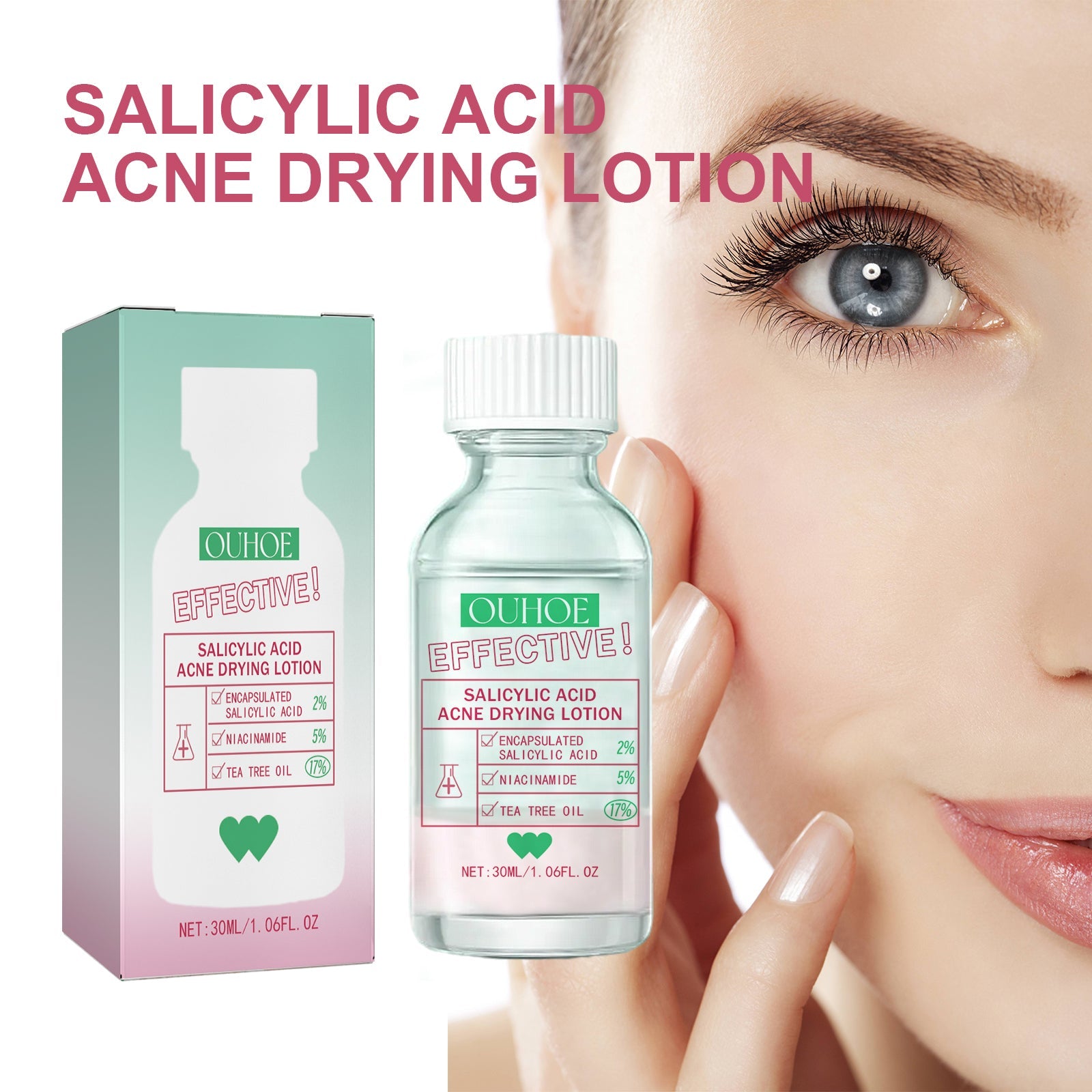 Salicylic Acid Acne Drying Lotion, Gentle Repair Acne-Skin Skin Moisturizing Lotion - Korvel
