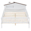 Full Size Wood Platform Bed with House-shaped Headboard, LED and Built-in Storage, White - Korvel
