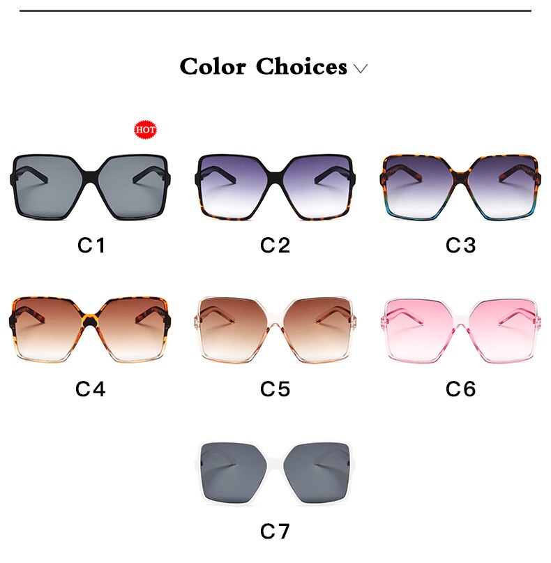 Higody Fashion Women Oversize Sunglasses Gradient Plastic Brand Designer Female Sun Glasses UV400 lentes - Korvel
