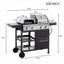 2+2 multifunctional gas barbecue grill and covered grill combination for outdoor cooking - barbecue, barbecue, pizza. - Korvel