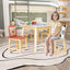 Juego de Mesa y Sillas para Niños de 5 Piezas - Mesa de Madera para Niños con 4 Sillas de Dibujos An