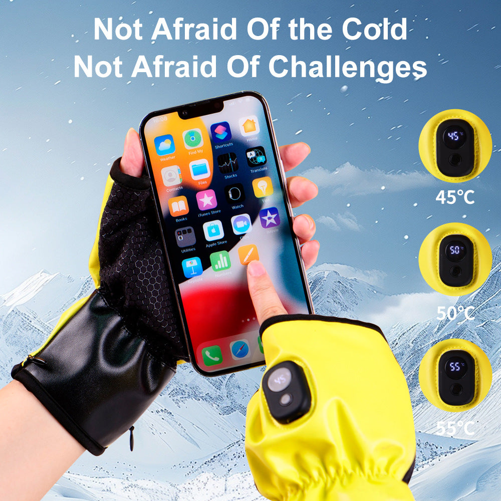 Autumn and winter electric heating gloves intelligent constant temperature charging heating gloves outdoor skiing camping - Korvel