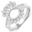 Bague de fiançailles semi-montée en or blanc 14K avec diamant blanc de 0,58 carat