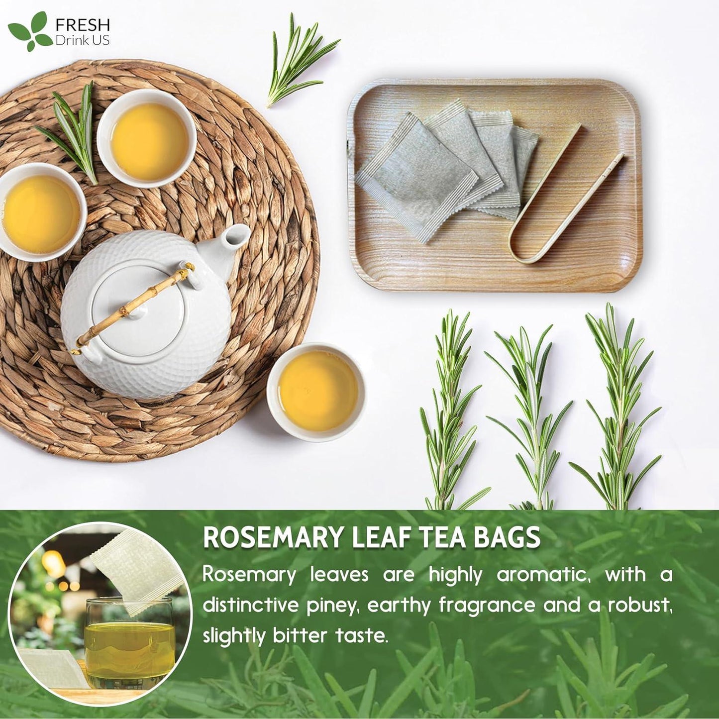 Premium Rosemary Leaf Tea Bags - 100% Natural & Pure