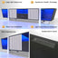 Console TV noire moderne avec rangement et éclairage LED