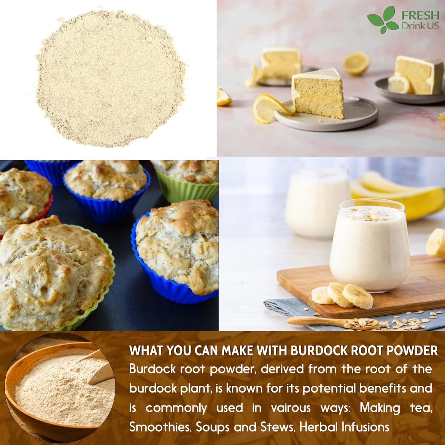 Burdock Root Powder,  Burdock Root Extract, 100% Natural & Pure from Burdock Root, Burdock Root Herbal Tea, No Additives, No Caffeine, Vegan - Korvel