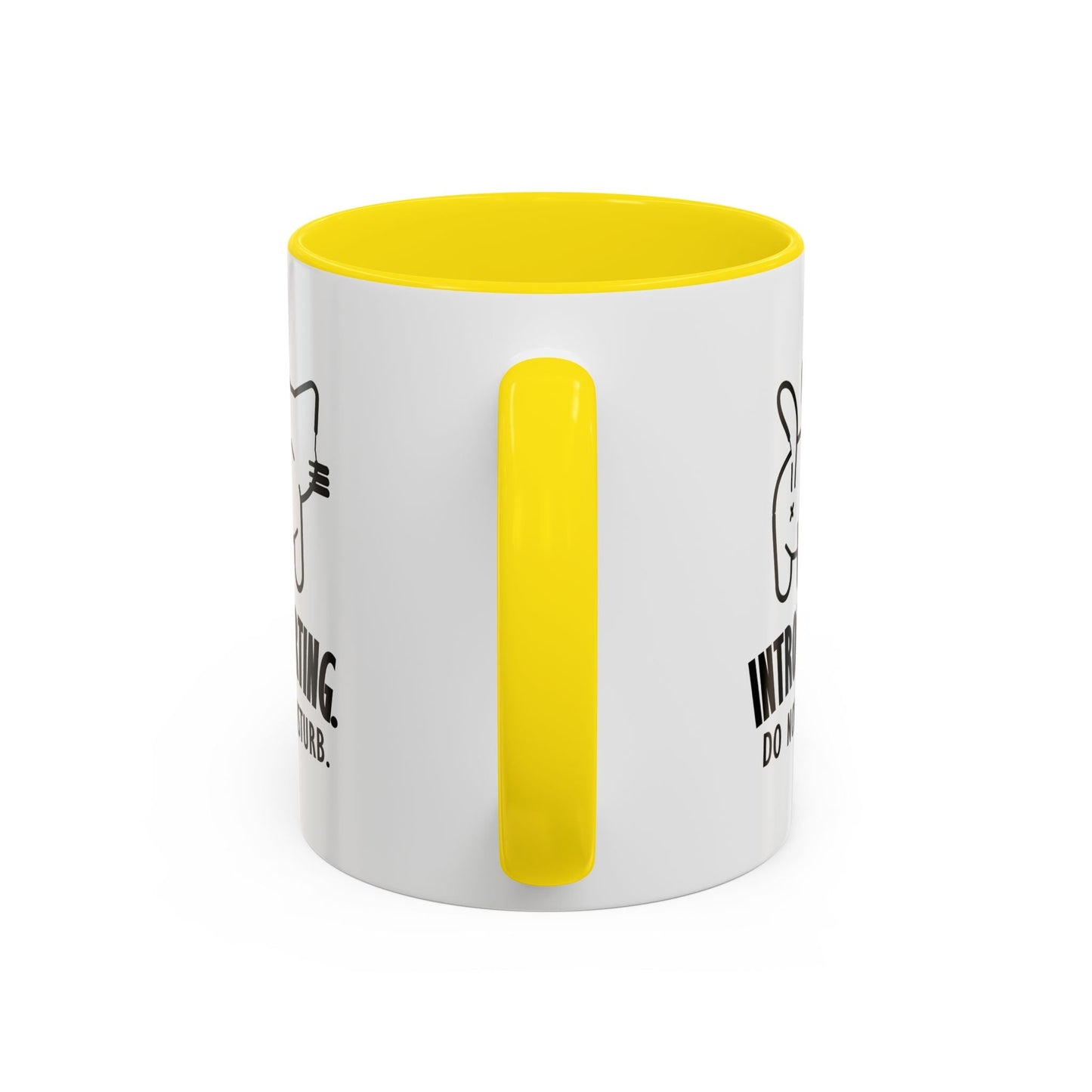 Introvertido. No molestar. Taza de café de gato en dos tonos