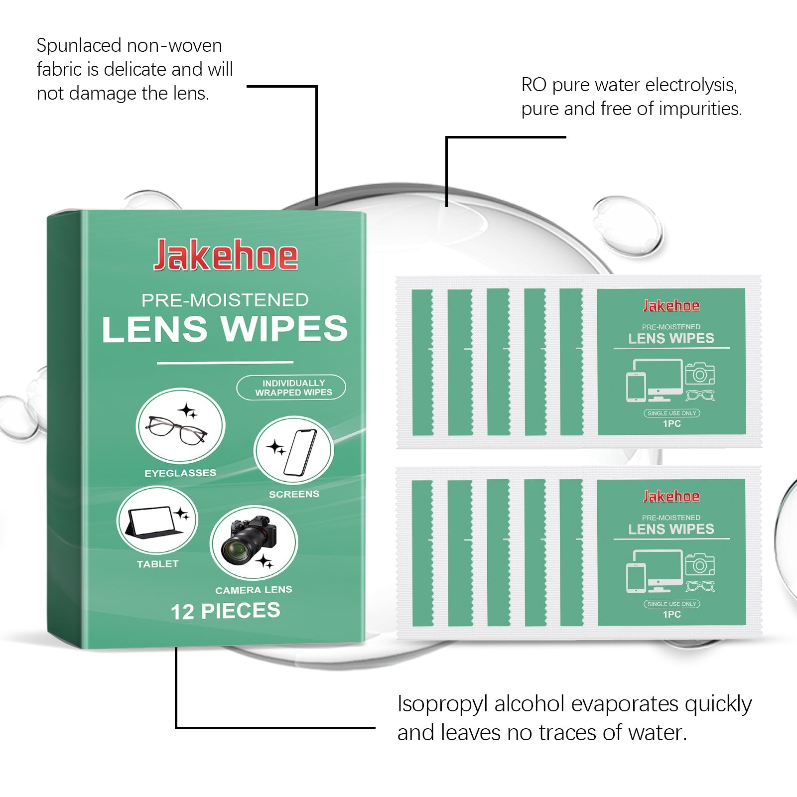 Lens Cleaning Wipes Eyeglass Screen Wipes Individual Package Carry Cleaning Wipes With You - Korvel
