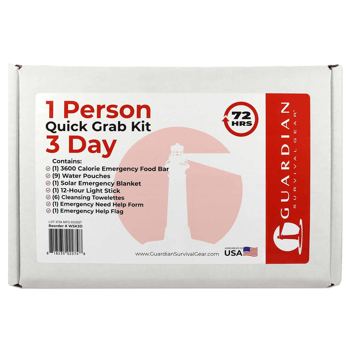 WSK 72-Hour Emergency Survival Grab Bag Kit - Korvel