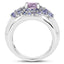2.43 Carat Genuine Amethyst and Tanzanite Sterling Silver Ring