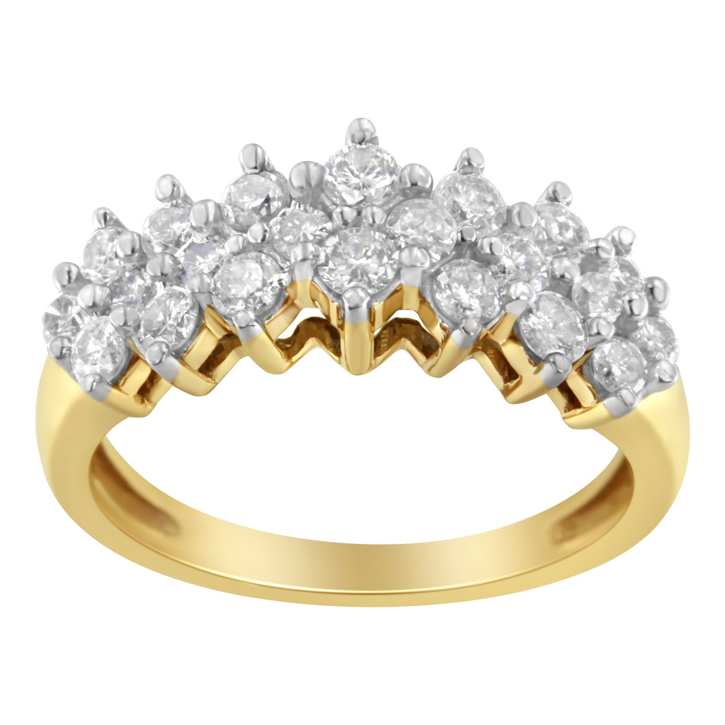 10K Yellow Gold Round Diamond Engagement Ring