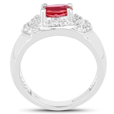 1.37 Carat Genuine Pink Topaz & White Cubic Zirconia Ring
