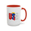 Taza de café con acento vibrante de EE. UU.