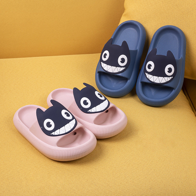 Big-Eyed Black Cat Cartoon Sandals One-Piece Soft Bottom Soft Face Parent-Child Amazon Baby Children's Slippers - Korvel