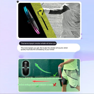 Portable Tennis Topspin Whistle Hitting Trainer - Ideal for Beginners' Swing Aid - Korvel