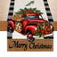 Drapeau de Table Imprimé Voiture Rouge - Nappe en Lin de Noël