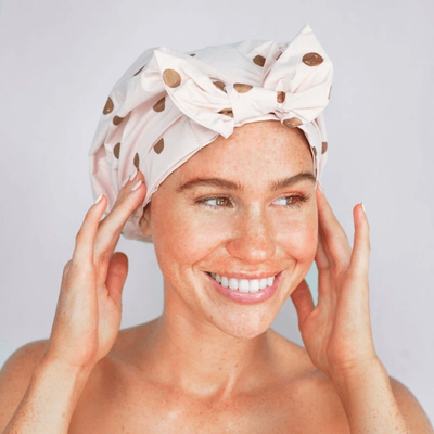 KitSch Elevated Shower Cap - Blush Dot