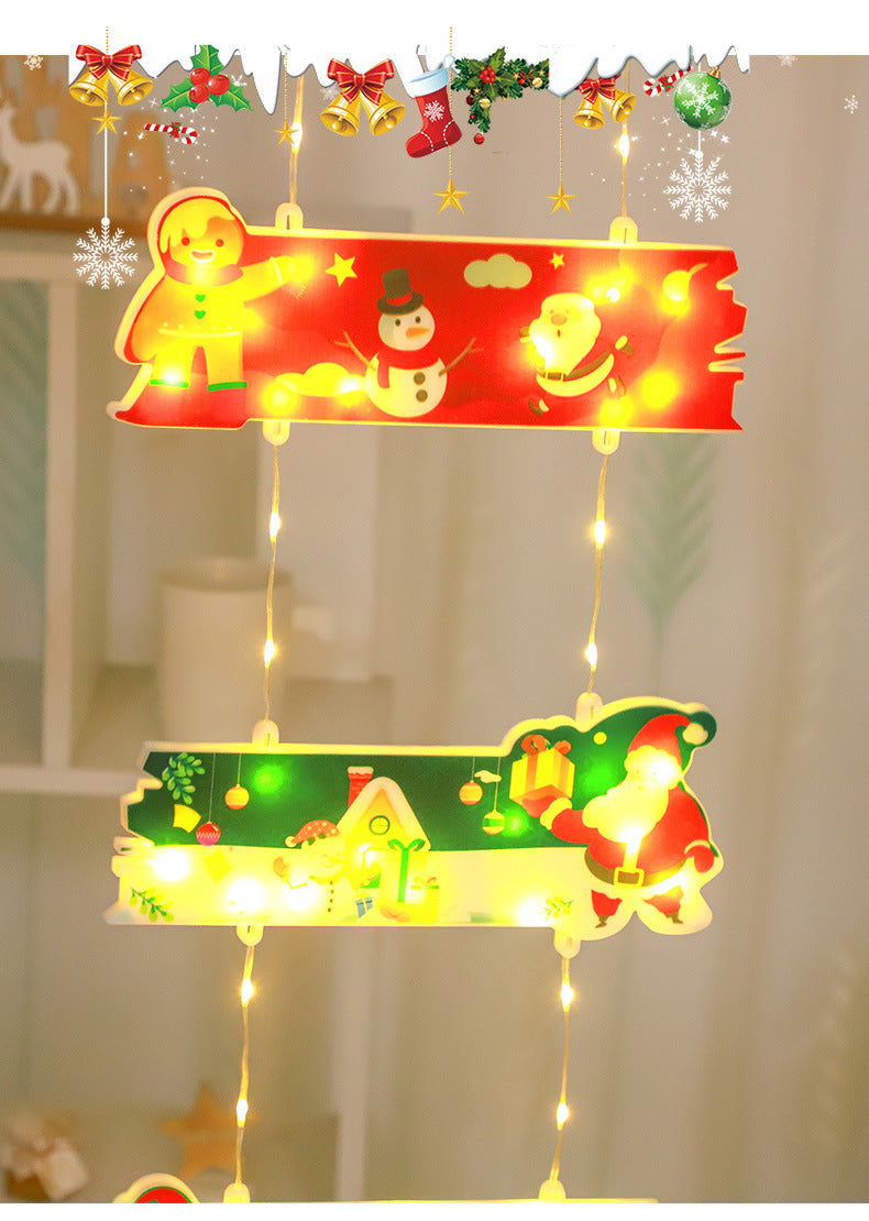 New hanging lights, LED signs, Christmas scene decoration, window display, light string, atmosphere lights - Korvel