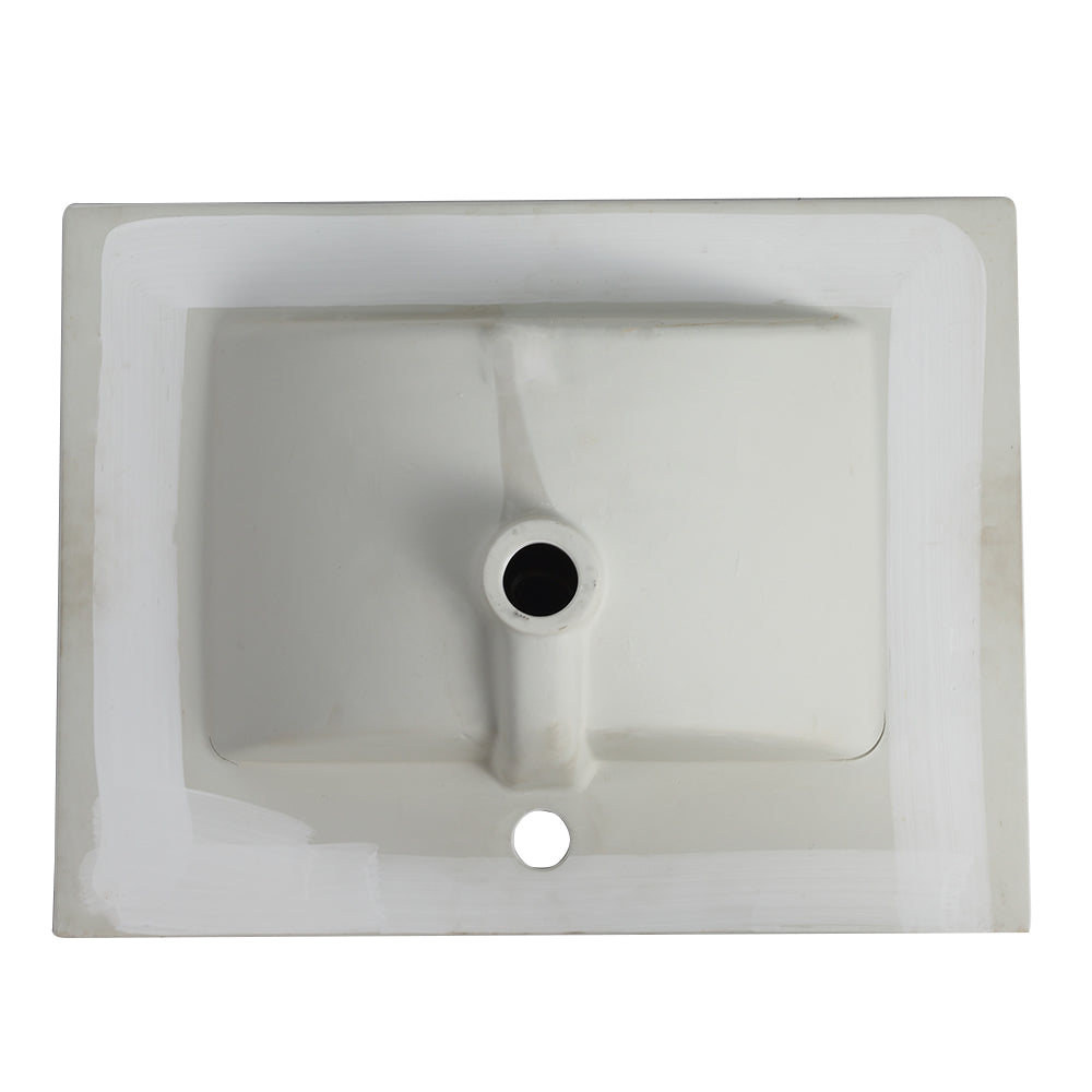 Basin de lavabo en céramique blanche premium de 24 pouces