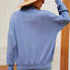 Solid Color Zipper Long Sleeve Pullover Sweatshirt for Women