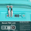 Expandable Hardshell Suitcase Double Spinner Wheels PP Luggage Sets Lightweight Durable 3-Piece Set (20/24/28) , Lake Blue - Korvel