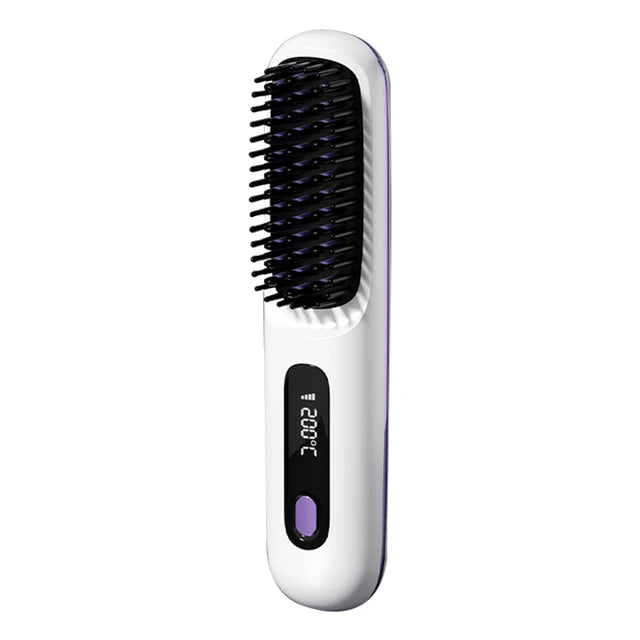 Peigne lissant céramique sans fil avec écran LCD