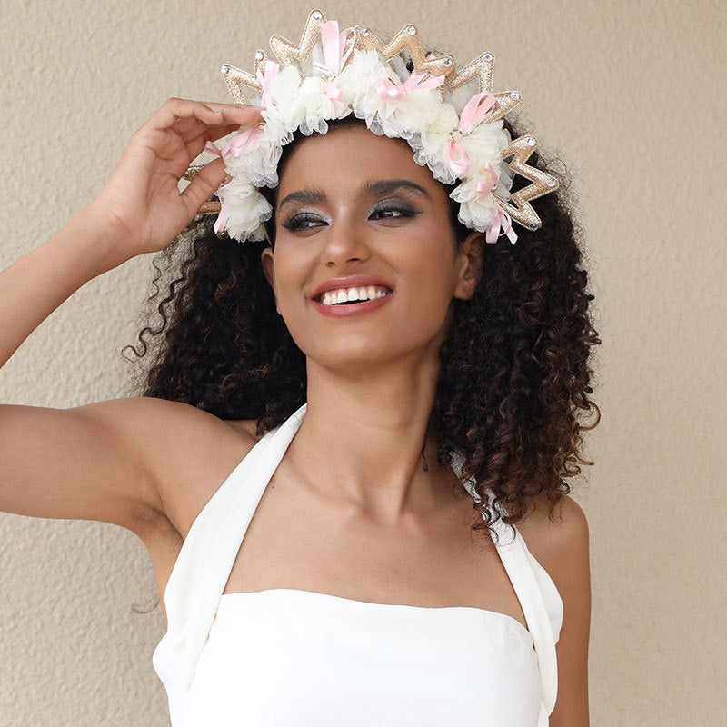 Fashionable new fabric crown hairband for women - Korvel