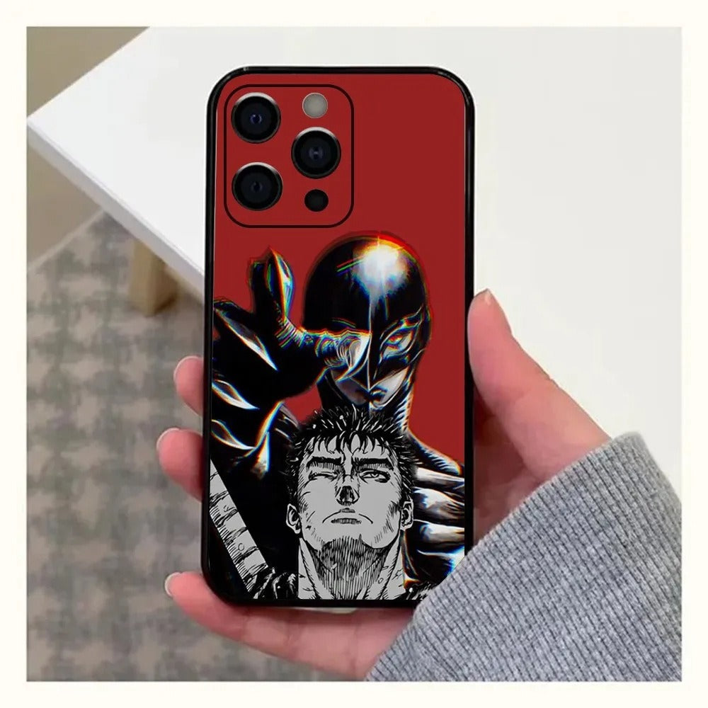 GutsrkiPhone Coque Anime pour iPhone 15 et SE Noir