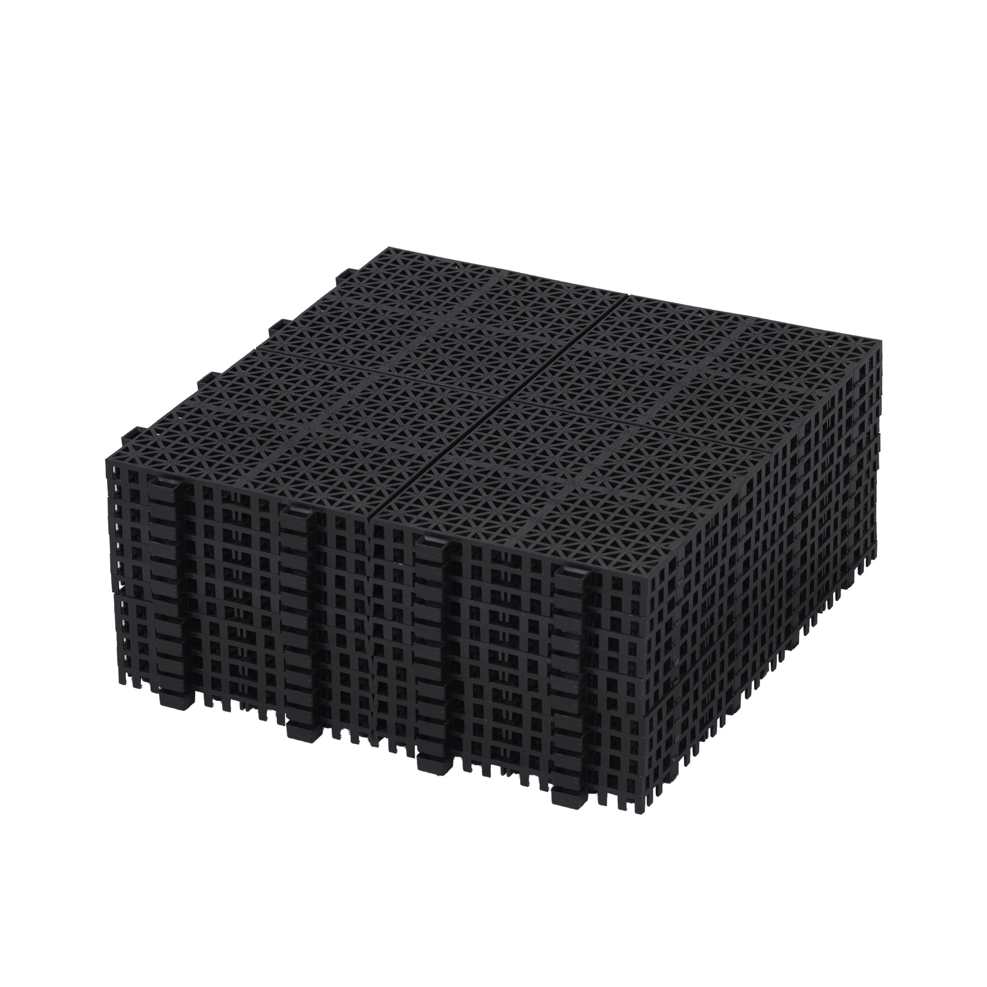 12 x 12 inch black interlocking deck tiles, plastic waterproof, weighing up to 6613 pounds, with a rose pattern pack of 12 - Korvel