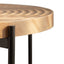 Modern Thread Design Round Coffee Table MDF Table Top with Cross Legs Metal Base(Set of 2 pcs ) - Korvel