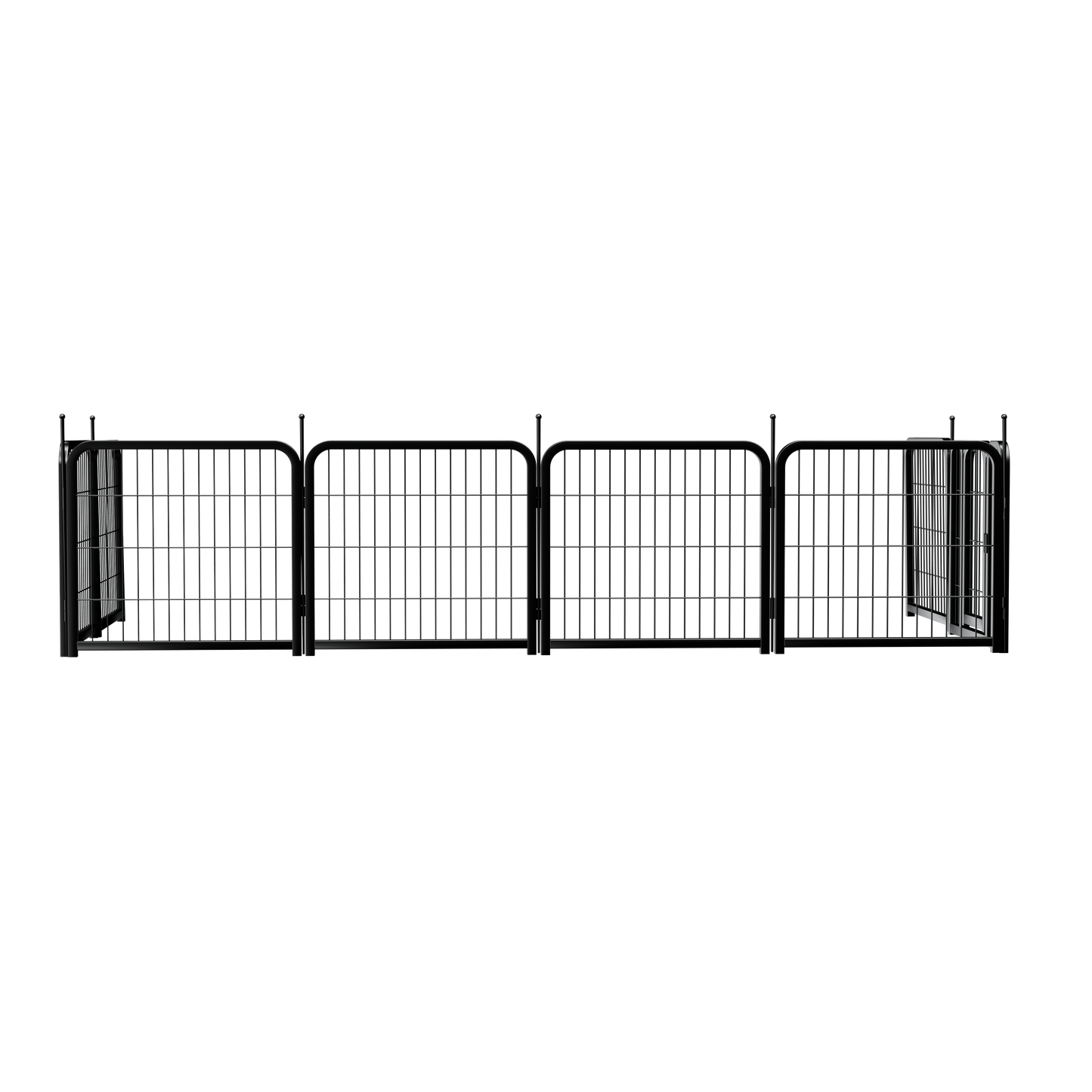 8-panel dog fence, 24 inch small dog pet fence, portable indoor pet game fence. Black, 22.2 inches wide x 23.6 inches high. - Korvel