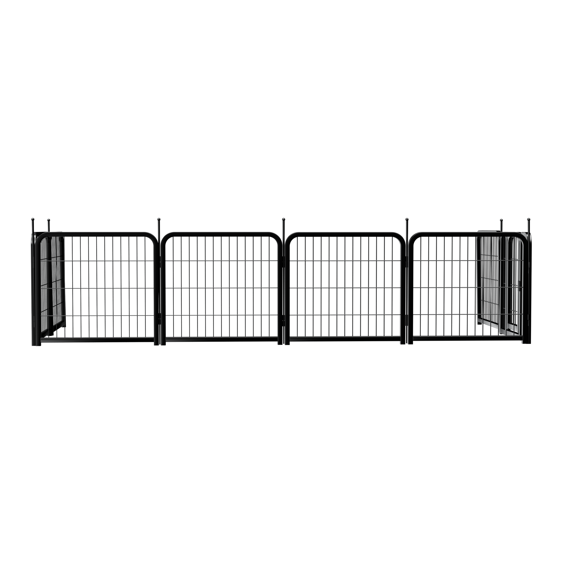 8-panel dog fence, 24 inch small dog pet fence, portable indoor pet game fence. Black, 22.2 inches wide x 23.6 inches high. - Korvel
